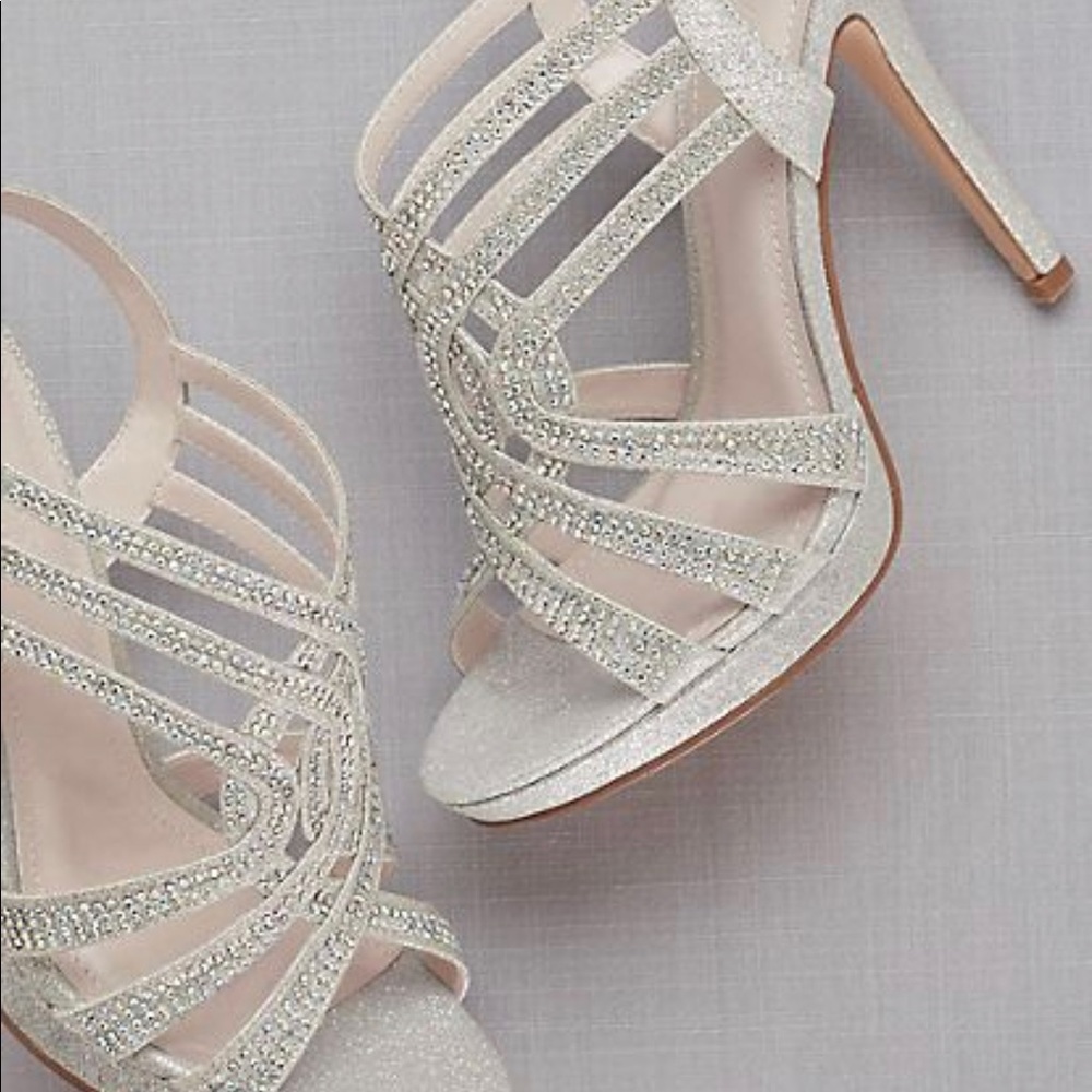 David Bridals Silver Strappy Sandal